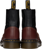 MM6 Maison Margiela Burgundy & Black Dr. Martens Edition 1460 Twist ST Boots