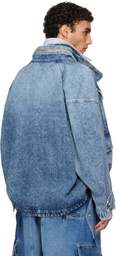 Hed Mayner Blue Flap Pocket Denim Jacket