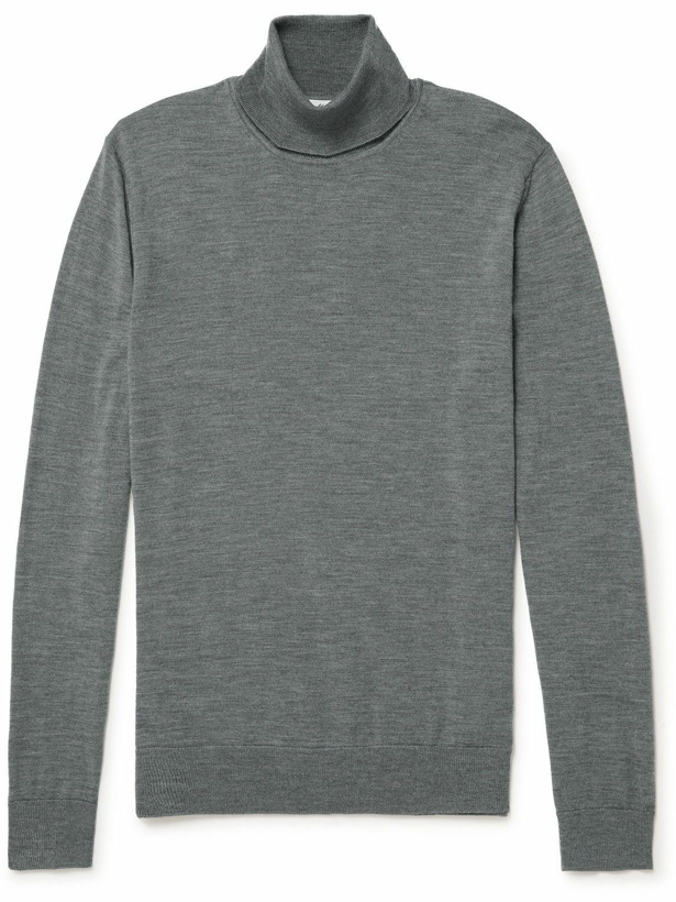 Photo: Mr P. - Slim-Fit Merino Wool Sweater - Gray