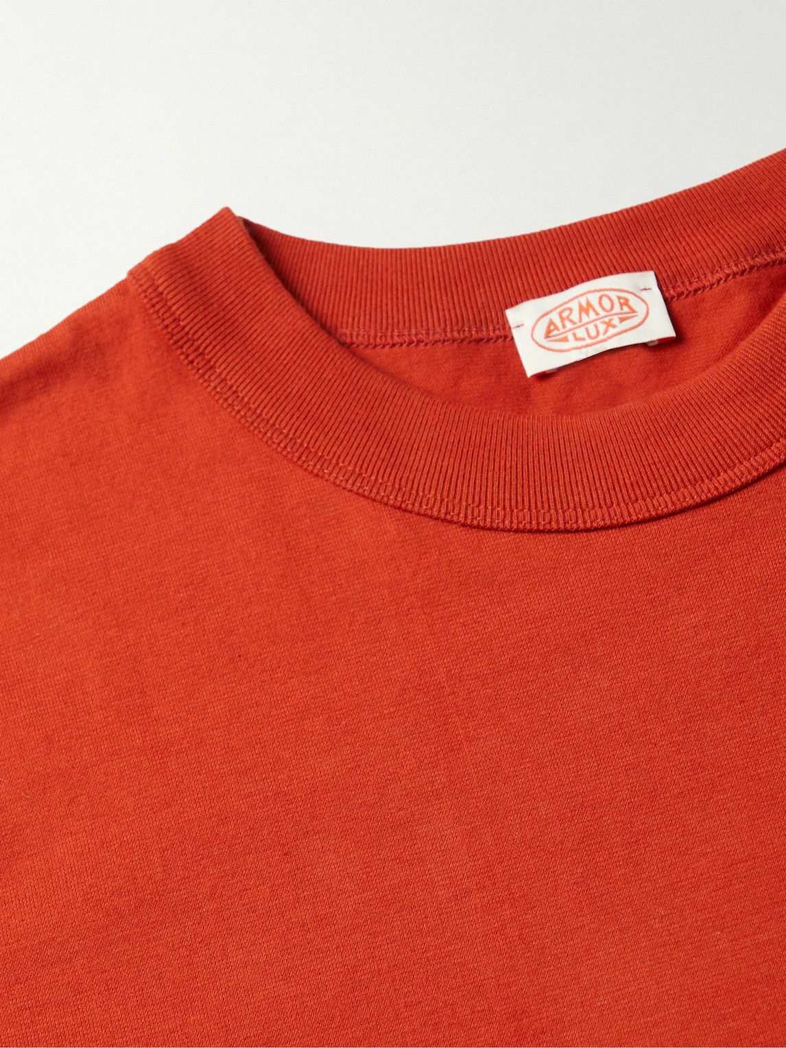 Armor Lux - Callac Logo-Appliquéd Cotton-Jersey T-Shirt - Orange Armor Lux