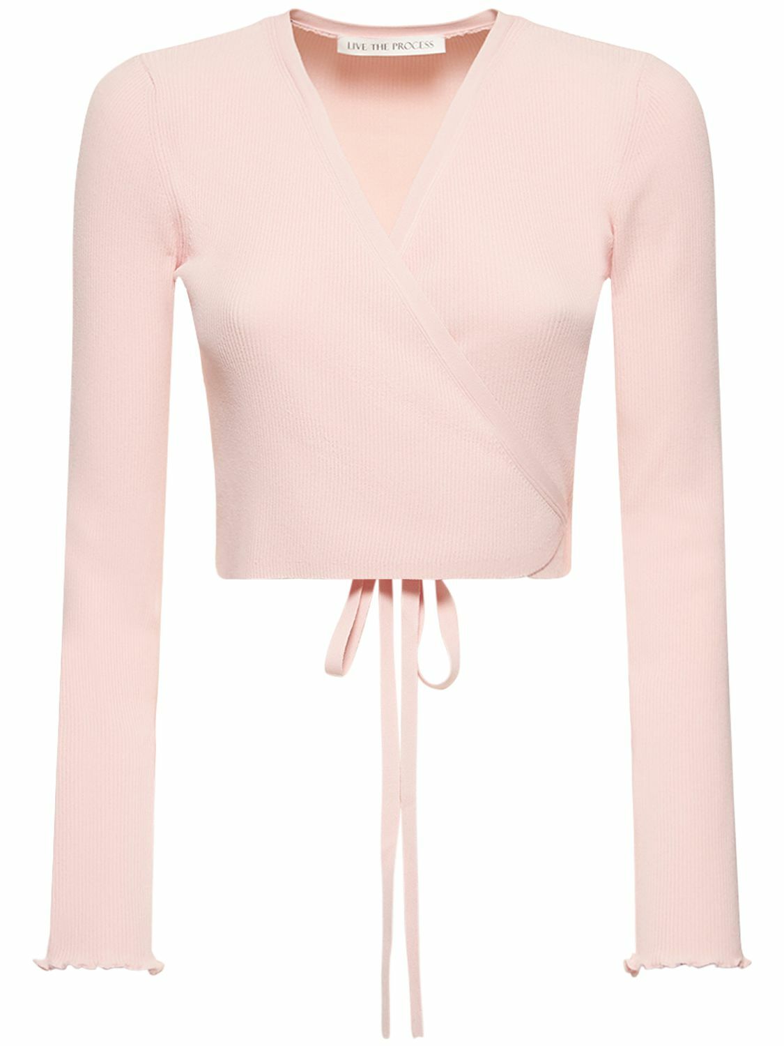LIVE THE PROCESS Malia Crop Wrap Top