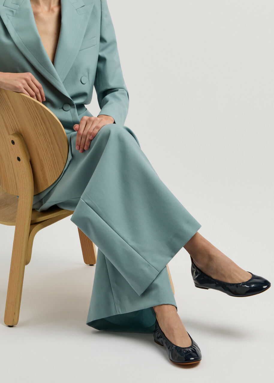 Lanvin Patent Leather Ballet Flats Blue