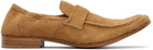 MM6 Maison Margiela Tan Swing-Toe Leather Loafers