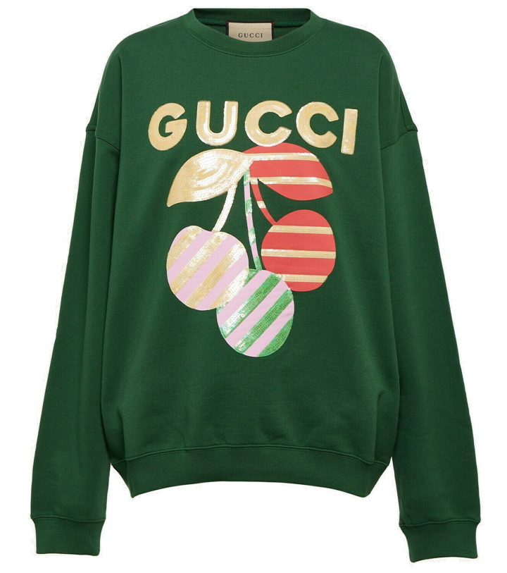 Photo: Gucci Logo embellished cotton sweatshirt