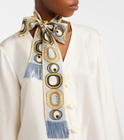 La DoubleJ Fringed printed silk twill scarf