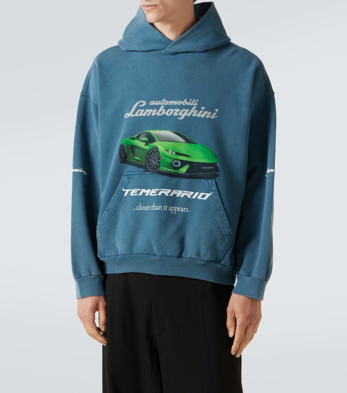 【BALENCIAGA】 x Automobili Lamborghini cotton fleece hoodie Balenciaga x Automobili Lamborghini cotton fleece hoodie
