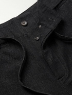 Kartik Research - Fauji Belted Embroidered Cotton-Twill Trousers - Black