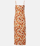 SIR Floral linen midi dress
