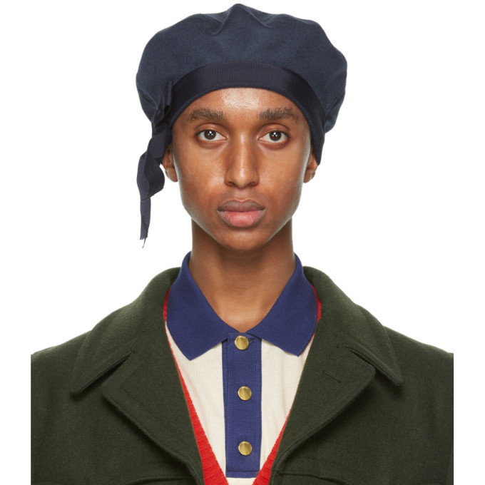 Photo: Gucci Navy Wool Heavy Felt Beret