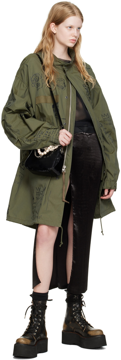 Junya Watanabe Black Pleated Maxi Skirt