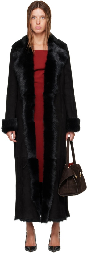 Photo: Nour Hammour Black Joni Shearling Coat