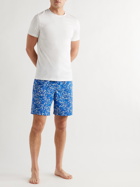 DEREK ROSE - Printed Cotton Pyjama Shorts - Blue