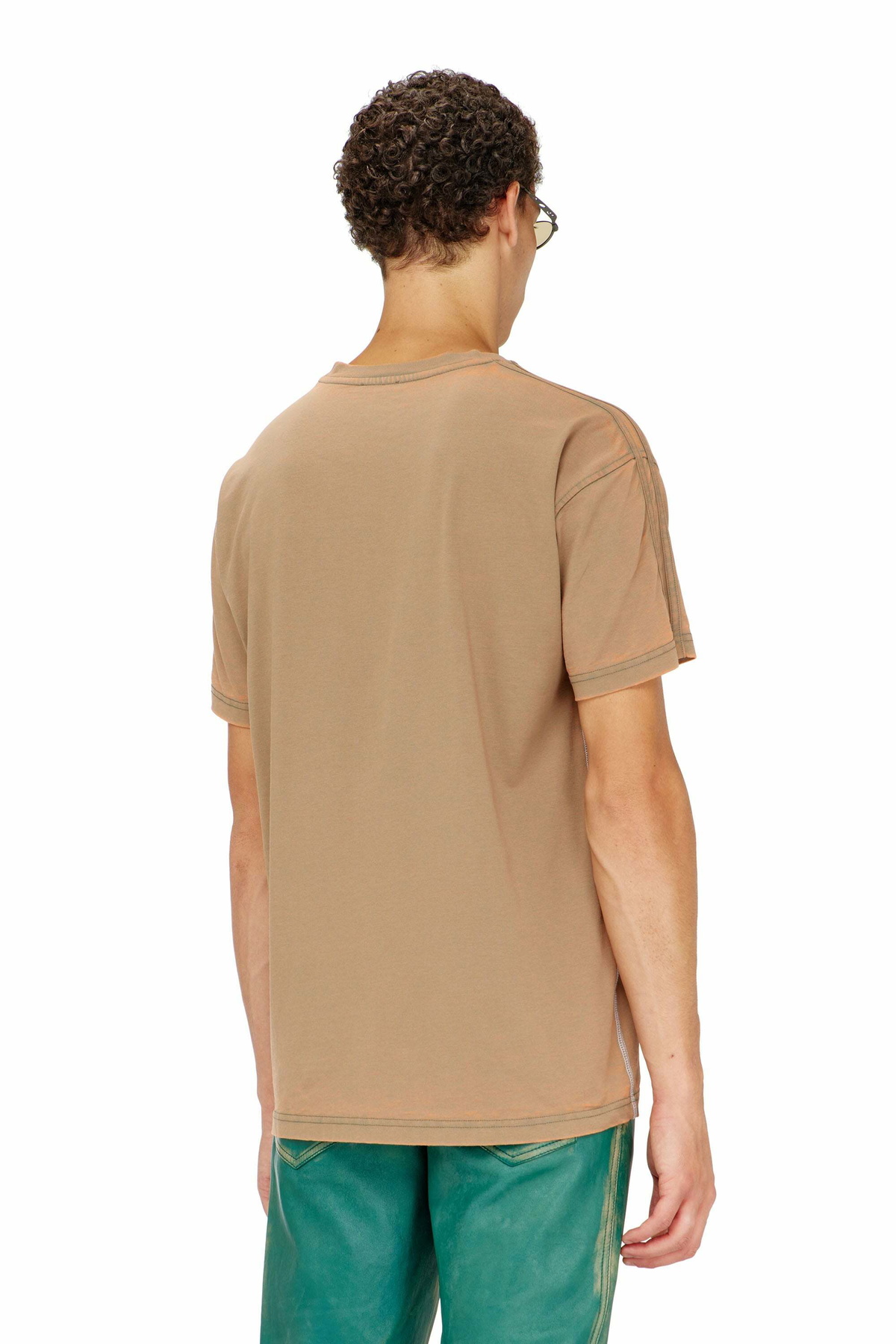 Diesel Long-sleeve T-shirt in burnout jersey - T-Shirts Mens in Brown