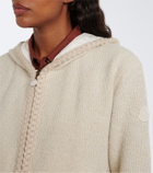 Moncler Hooded waffle-knit cardigan