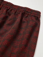 Needles - Leopard-Jacquard Track Pants - Red