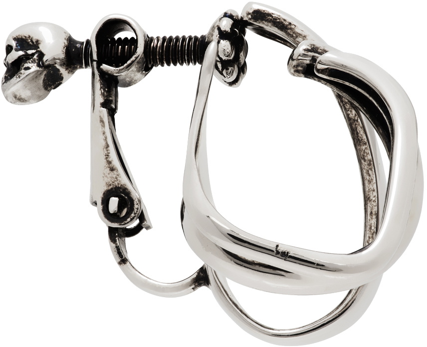 Alexander McQueen Silver Punk Screw-Back Single Earring