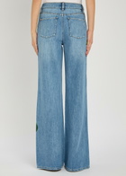 Alice + Olivia Chic Floral-print Straight-leg Jeans Blue
