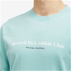Sporty & Rich Men's Athletic Club T-Shirt in Aqua/White