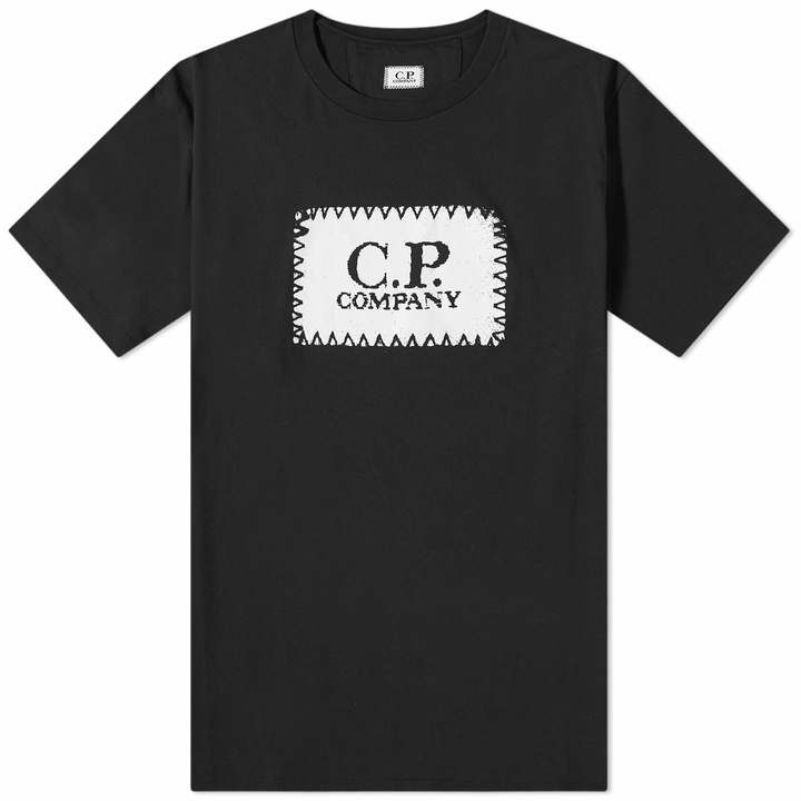 Photo: C.P. Company Men's Stitch Logo T-Shirt in Black
