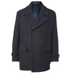 Rubinacci - Double-Breasted Virgin Wool-Blend Peacoat - Blue