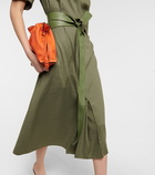 Loewe Linen-blend midi dress