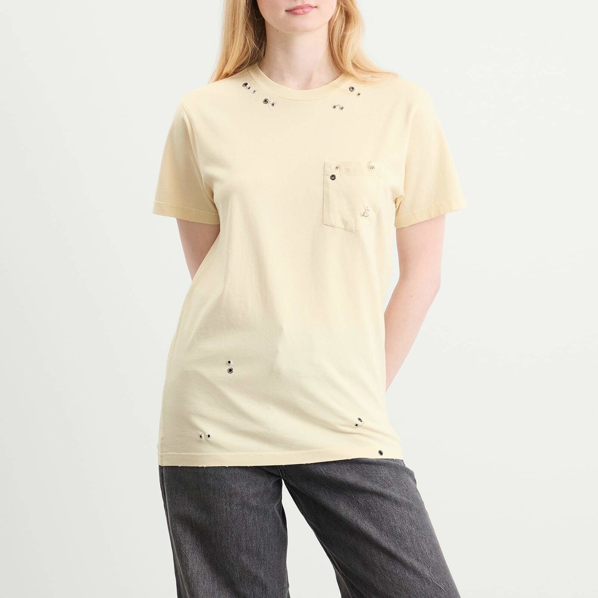 Isabel Marant Women's Yazrane Pierced T-Shirt in Ecru