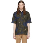 Dries Van Noten Navy and Khaki Clasen Floral Shirt