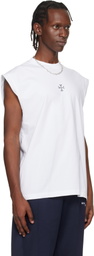 VETEMENTS White Cross Logo Sleeveless Top