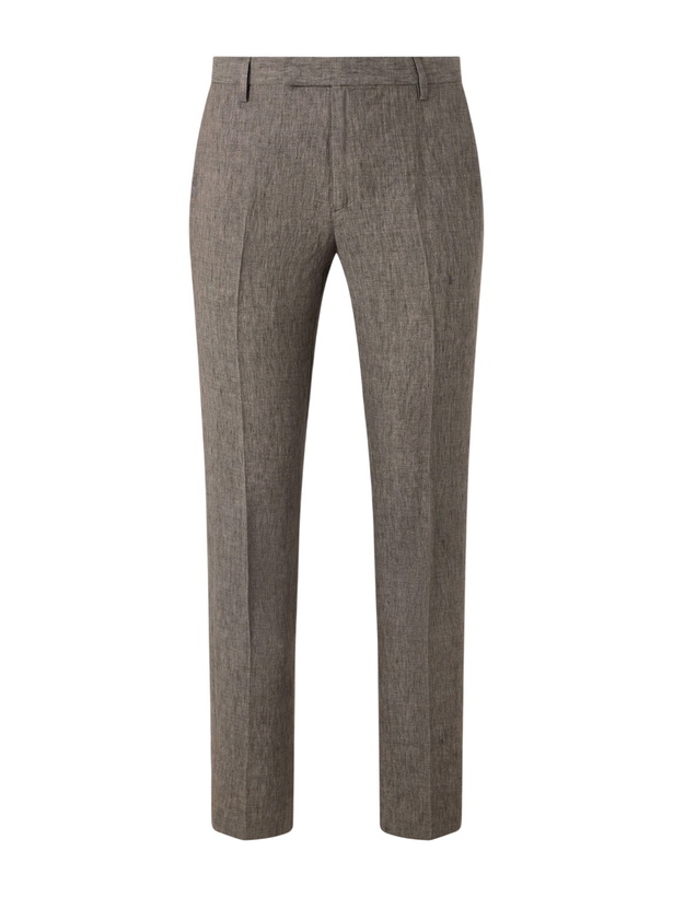 Photo: Sunspel - Straight-Leg Pleated Linen Suit Trousers - Brown
