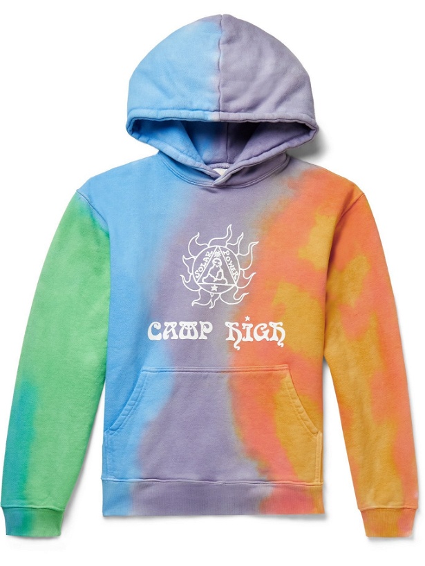 Photo: CAMP HIGH - Northern Lights Tie-Dyed Loopback Cotton-Jersey Hoodie - Multi
