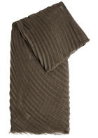Issey Miyake Pleated Fine-knit Scarf - Khaki - One Size