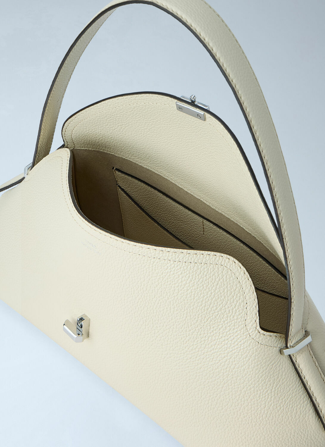 Toteme T-Lock Grained-Leather Shoulder Bag