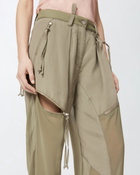 Pinko P Pants With Zip And Transparent Inserts Lichen Green