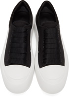 Alexander McQueen Black & White Deck Plimsoll Sneakers
