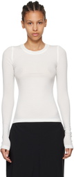 Fax Copy Express White 'The Round Neck' Long Sleeve T-Shirt