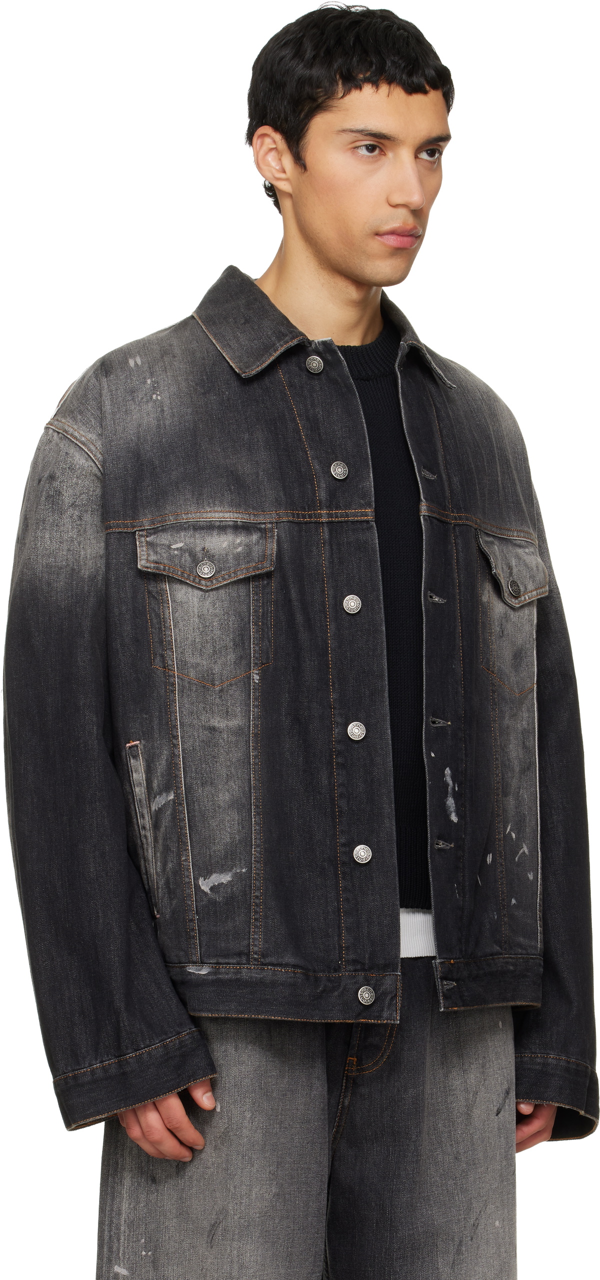 Acne Studios Black Faded Denim Jacket