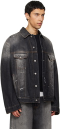 Acne Studios Black Faded Denim Jacket