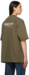 Balenciaga Khaki Political Campaign T-Shirt