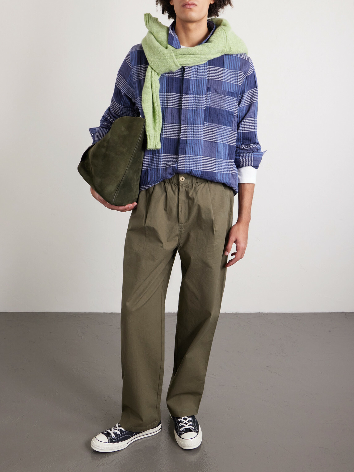 Folk - Straight-Leg Cotton-Blend Ripstop Trousers - Green