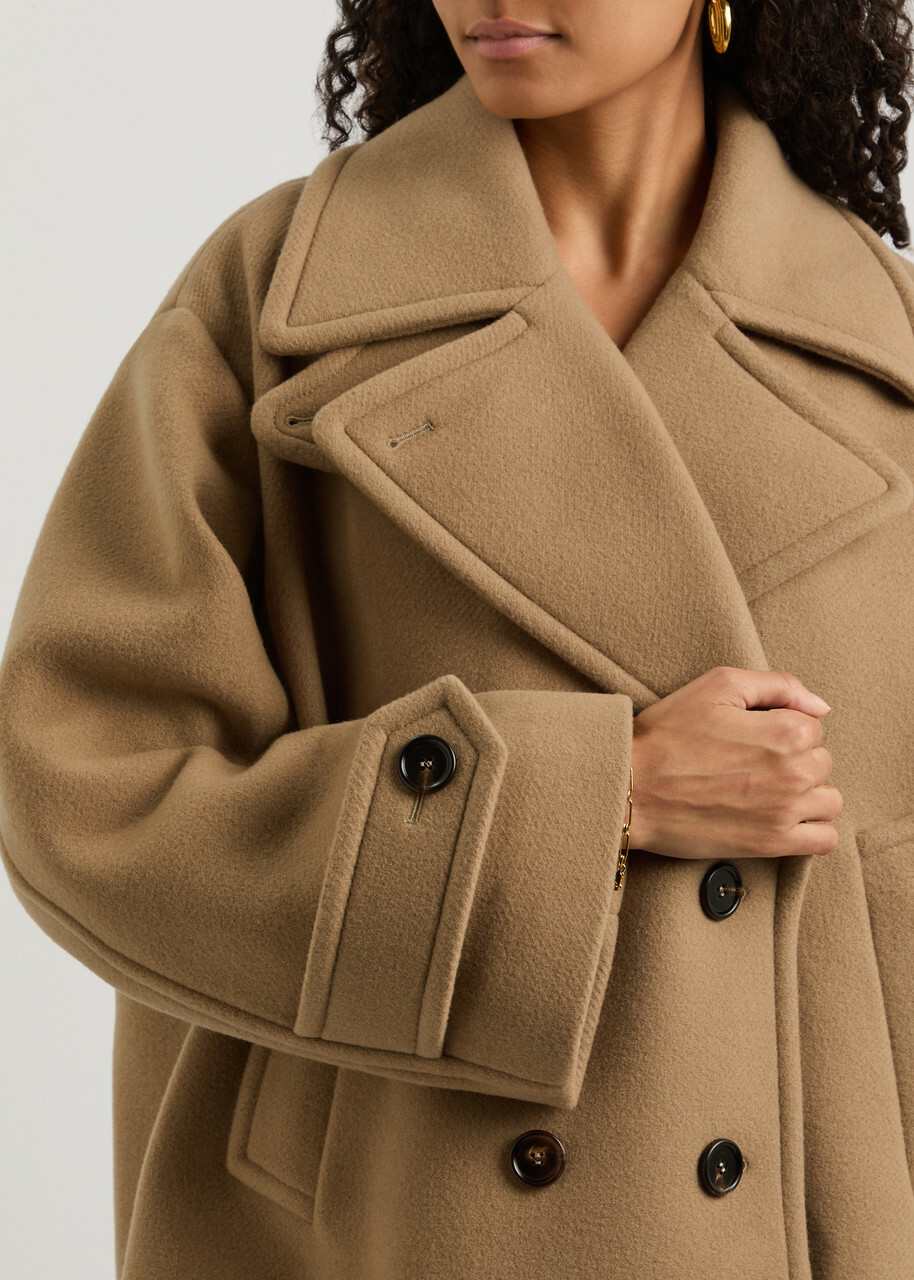 Chloe Double-breasted Wool-blend Coat Brown Chloe