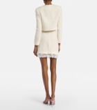 Self-Portrait Lace-trimmed bouclé miniskirt