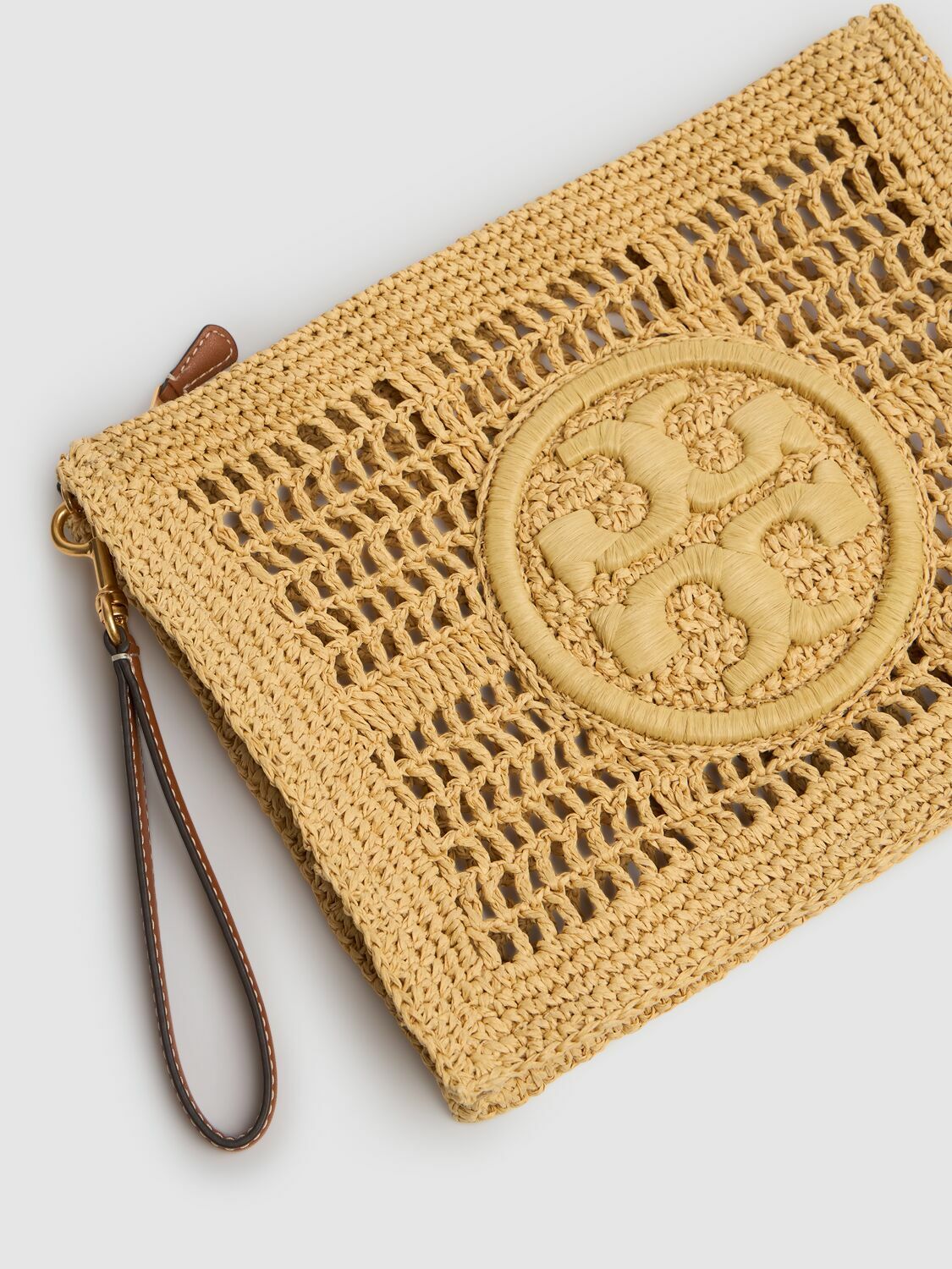 TORY BURCH Ella Crochet Straw Pouch