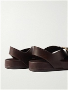LOEWE - Paula's Ibiza Leather Sandals - Brown