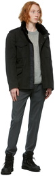 Yves Salomon Black Down Twill Jacket