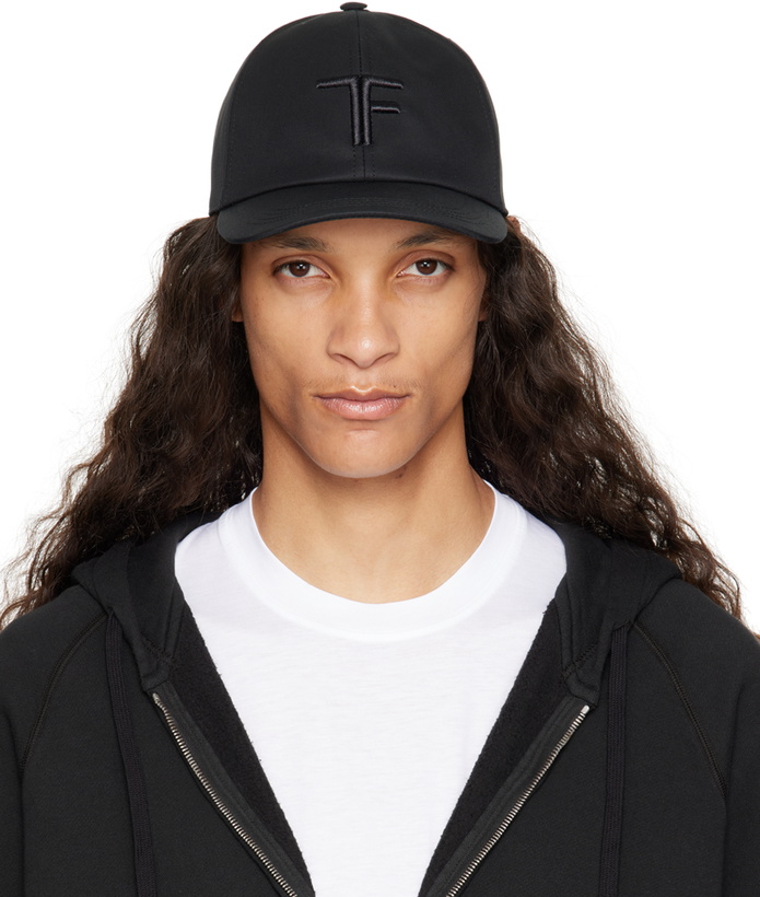 Photo: TOM FORD Black Canvas & Smooth Leather Cap