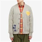 Human Made Men's Knitted College Cardigan in Gray