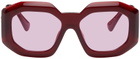 Versace Burgundy Maxi Medusa Biggie Squared Sunglasses