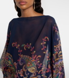 Etro Printed silk crêpe de chine poncho