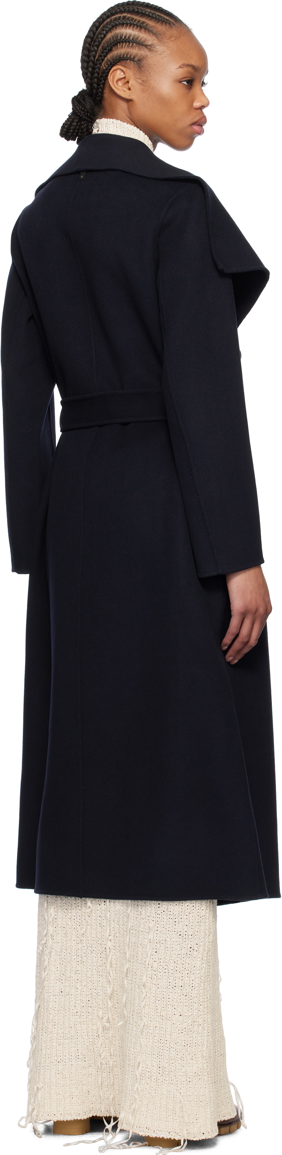MACKAGE Navy Mai-CN Double-Face Wool Wrap Coat
