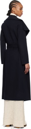 MACKAGE Navy Mai-CN Double-Face Wool Wrap Coat